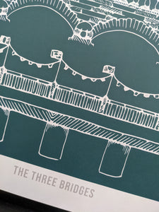 Print of the three bridges in Limerick